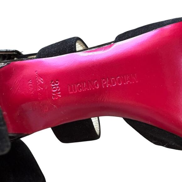 Vintage Luciano Padovan Red Bottom Suede Snakeskin Heels 36.5 - Picture 13 of 15